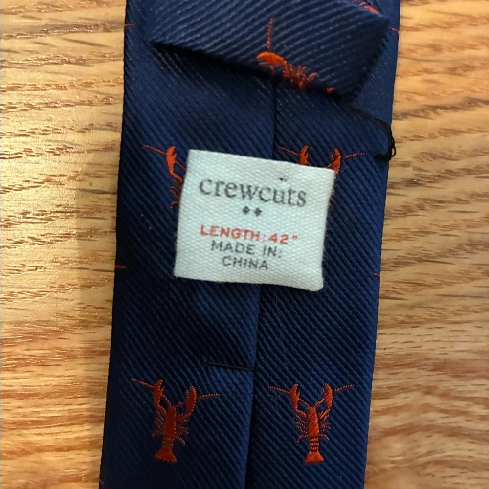 Crewcuts Navy Tie with Red Lobsters 42” Length